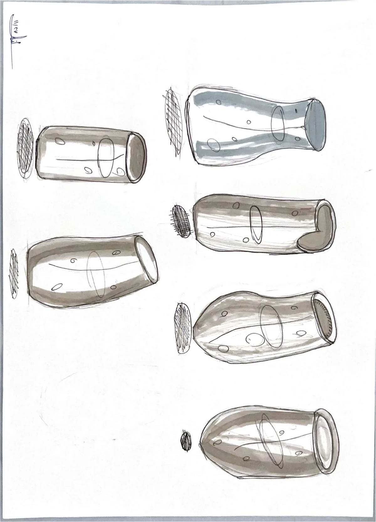 Grey marker studies of bottle forms